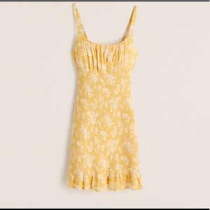 Abercrombie & Fitch Yellow Floral Smocked Dress size small